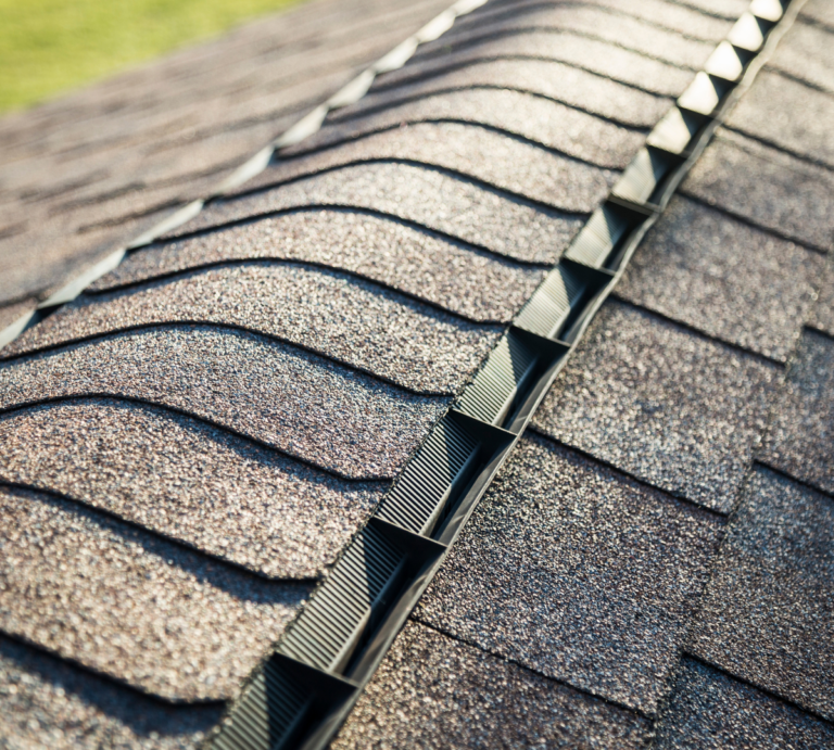 Closeup view of a roof