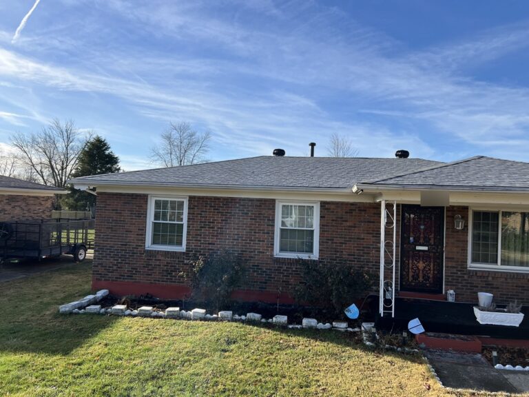 Completed roof replacement on Sumac Road in Louisville, KY: GAF Timberline HDZ in Fox Hollow Gray