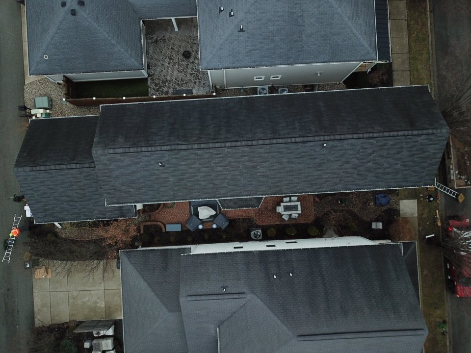 Completed roof replacement on Jimson Pool Street in Prospect, KY: GAF Timberline HDZ in Charcoal
