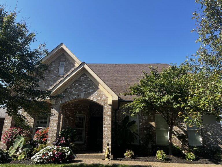 Completed roof replacement on Rivers Landing Drive in Louisville, KY: Owens Corning TruDefinition Duration in Teak