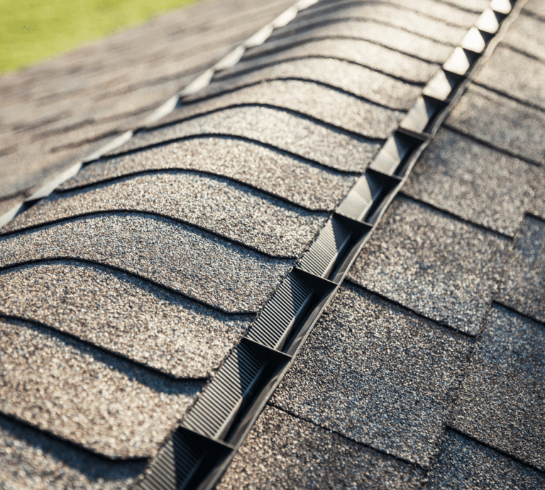 Closeup view of a roof
